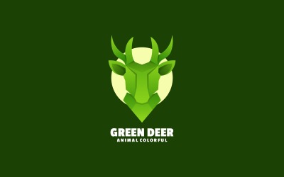 Green Deer Gradient Logo Style