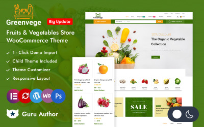 Greenvege - 有机水果和蔬菜商店 Elementor WooCommerce 响应式主题