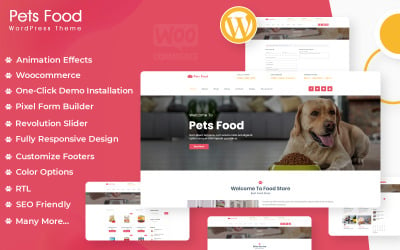 Motyw WordPress dla sklepu spożywczego dla zwierząt