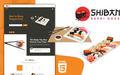 Shibani Azjatyckie Sashimi i Sushi Szablon Landing Page