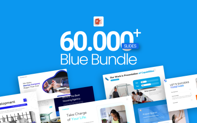 60 000+ Blue Bundle PowerPoint sablon