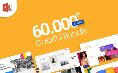 Mais de 60.000 modelos de PowerPoint de pacote colorido