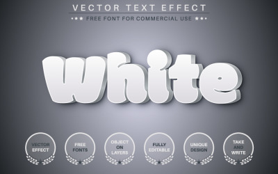 3D White - Editable Text Effect, Font Style, Graphics Style