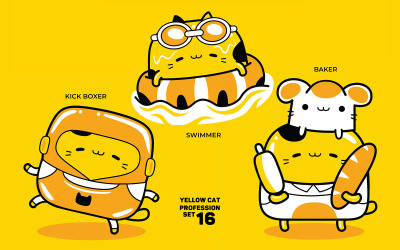 Gul kattyrke Set #16