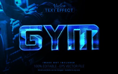 Gym - sportstil, redigerbar texteffekt, teckensnittsstil, grafikillustration