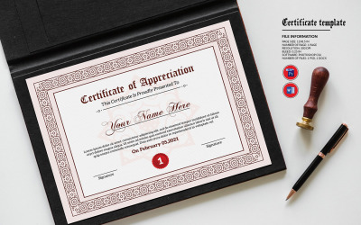 Modello di certificato di lettera di apprezzamento per noi