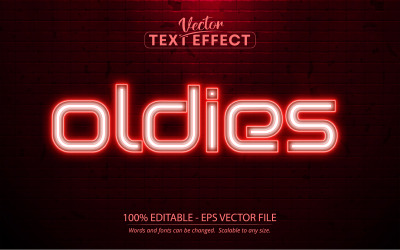 Oldies - Neonstil, redigerbar texteffekt, teckensnittsstil, grafikillustration