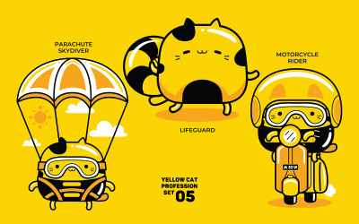 Yellow Cat Profession Set #05