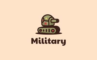 Carro armato stile militare semplice logo