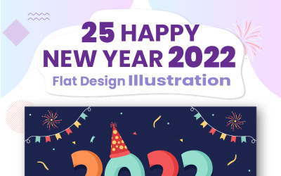 25 gott nytt år 2022 mallillustration
