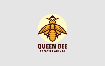 Logotipo simple de la mascota de la abeja reina