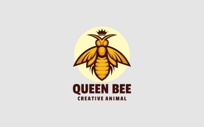 Logotipo simples da mascote da abelha rainha
