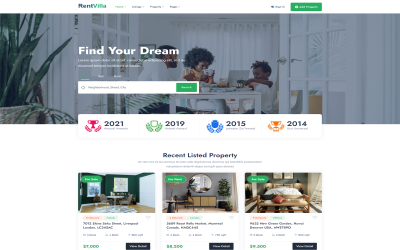 RentVilla - Modern Residence & Real Estate HTLM5 sablon