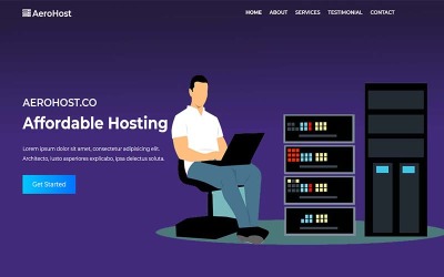 AeroHost – Nyitóoldal-sablon hosting