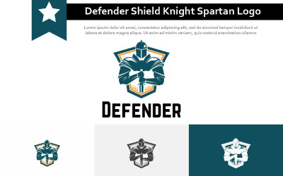 Defender Shield Knight Spartan Soldier Warrior Armor War Logo