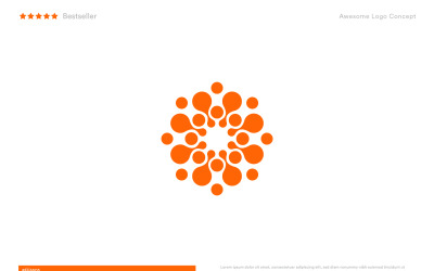 Abstrakt sol eller blomma. Logotypkoncept för företag och IT-start