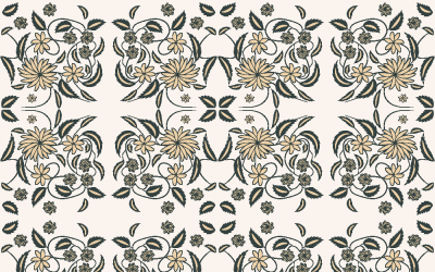 Floral folk damask pattern Fantasy flowers Floral geometric fantasy DS