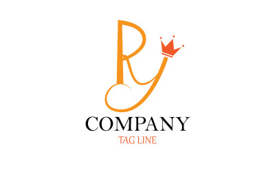 Modelo de logotipo R e J para novos negócios