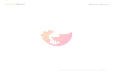 Tender mother and baby hands, logo template for mother&#039;s day, and charity foundation