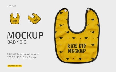 Bebek Önlüğü Mockup Seti - 2 Açılı