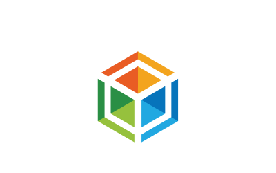 Цветной шаблон векторного логотипа шестиугольника