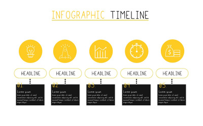 Idővonal Infographic Illusztráció