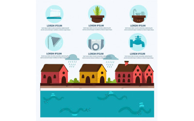 Ilustración de infografía de agua