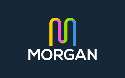 Modello di design del logo della lettera di Morgan M