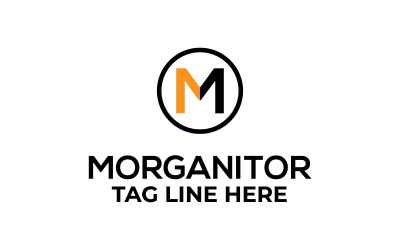 Modello di logo della lettera M di Morganitor