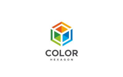 Modello di logo esagonale a colori