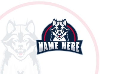 Modello logo multiuso mascotte lupo