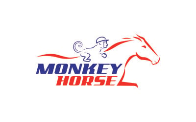 Modelo de logotipo de cavalo macaco