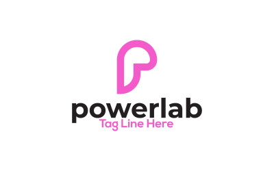 Modelo de logotipo de letra Powerlab P