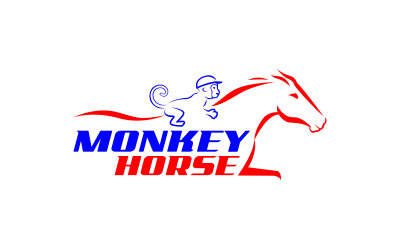 Шаблон логотипа лошади обезьяны