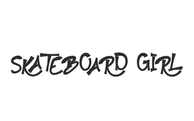 Skateboard Girl Graffiti Schriftart