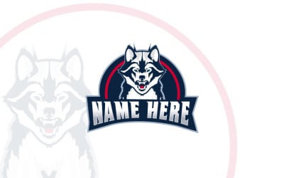 Wolf mascotte multifunctioneel logo sjabloon