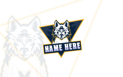 Wolf Yellow Mascot Logo Template