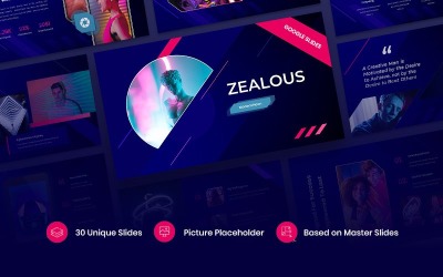 Zealous - Modern Neon Google Slides-sjabloon