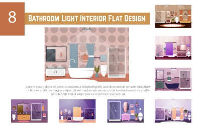 8 Bathroom Light Interior Flat Design