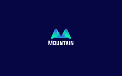 Bokstaven M Mountain Logotypdesign