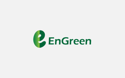 E betű zöld modern logó tervezés