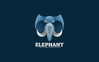 Elephant Head Gradient Logo Style