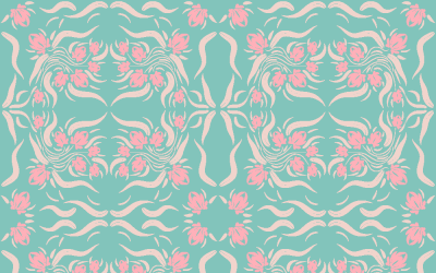 Floral Folk Damask Pattern Fantasy sa