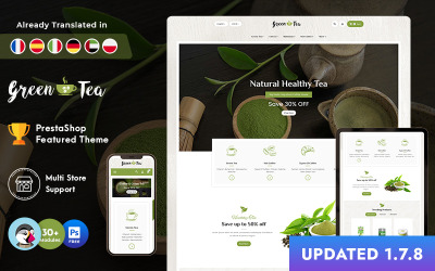 GreenTea - Tulsi, Lemon & Honey Clean PrestaShop-tema
