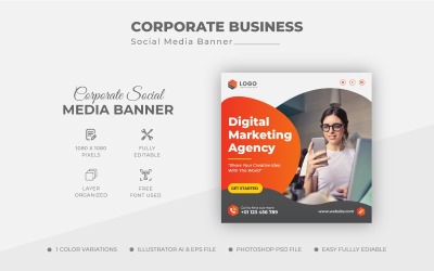 Creative Marketing Sociální Media Post Banner šablona