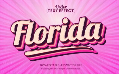 Florida - Vintage stílus, szerkeszthető szövegeffektus, betűstílus, grafikus illusztráció