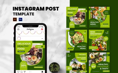 Zdrowe menu Post na Instagramie