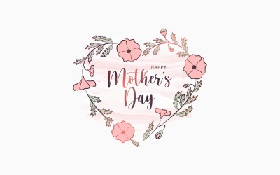 Dzień Matki Serce Z Kwiatami.
