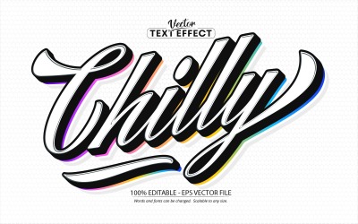 Freddo - Stile caligrafico minimo, Effetto testo modificabile, Stile carattere, Illustrazione grafica