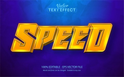 Geschwindigkeit - Orangefarbener Farbstil, bearbeitbarer Texteffekt, Schriftstil, Grafikillustration